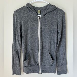 Alternative Earth Gray Zip-Up Hoodie Sweatshirt | Size XS